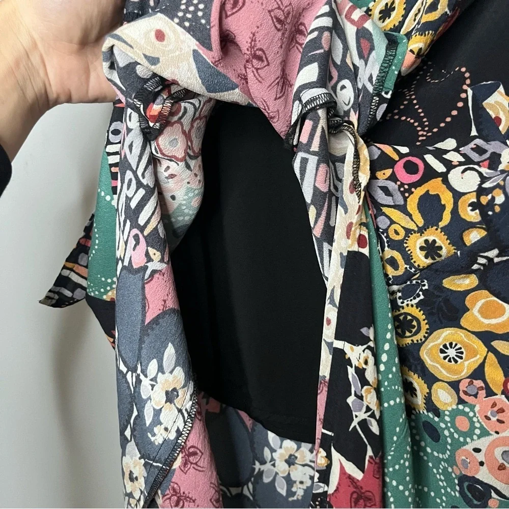 Anthropologie X Kachel Hallie Abstract Floral Midi Skirt Size 4